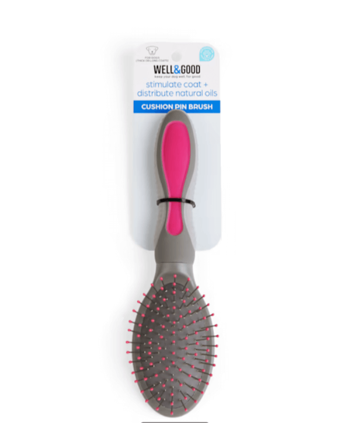 Well & Good Pink Cushion Pin Dog Brush, Small